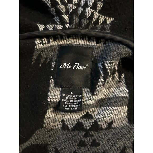 Me Jane Aztec Waterfall Open Front Vest – Women’s Large Wool Blend southwestern - Picture 3 of 3